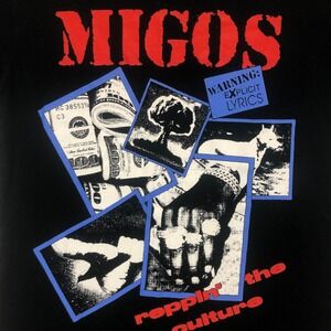Migos Reppin the Culture Explicit Lyrics‎ Black Graphic T Shirt